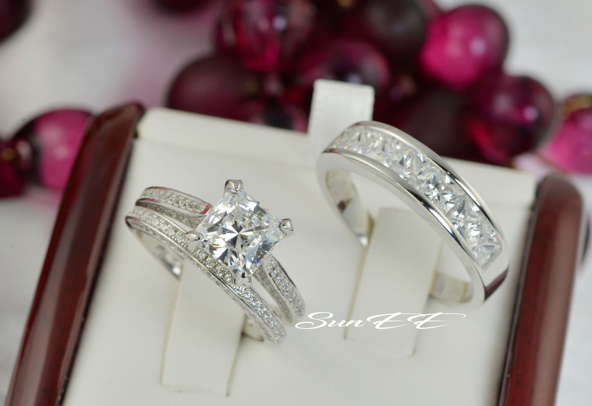 His Hers Real 925 Wedding Ring online Set