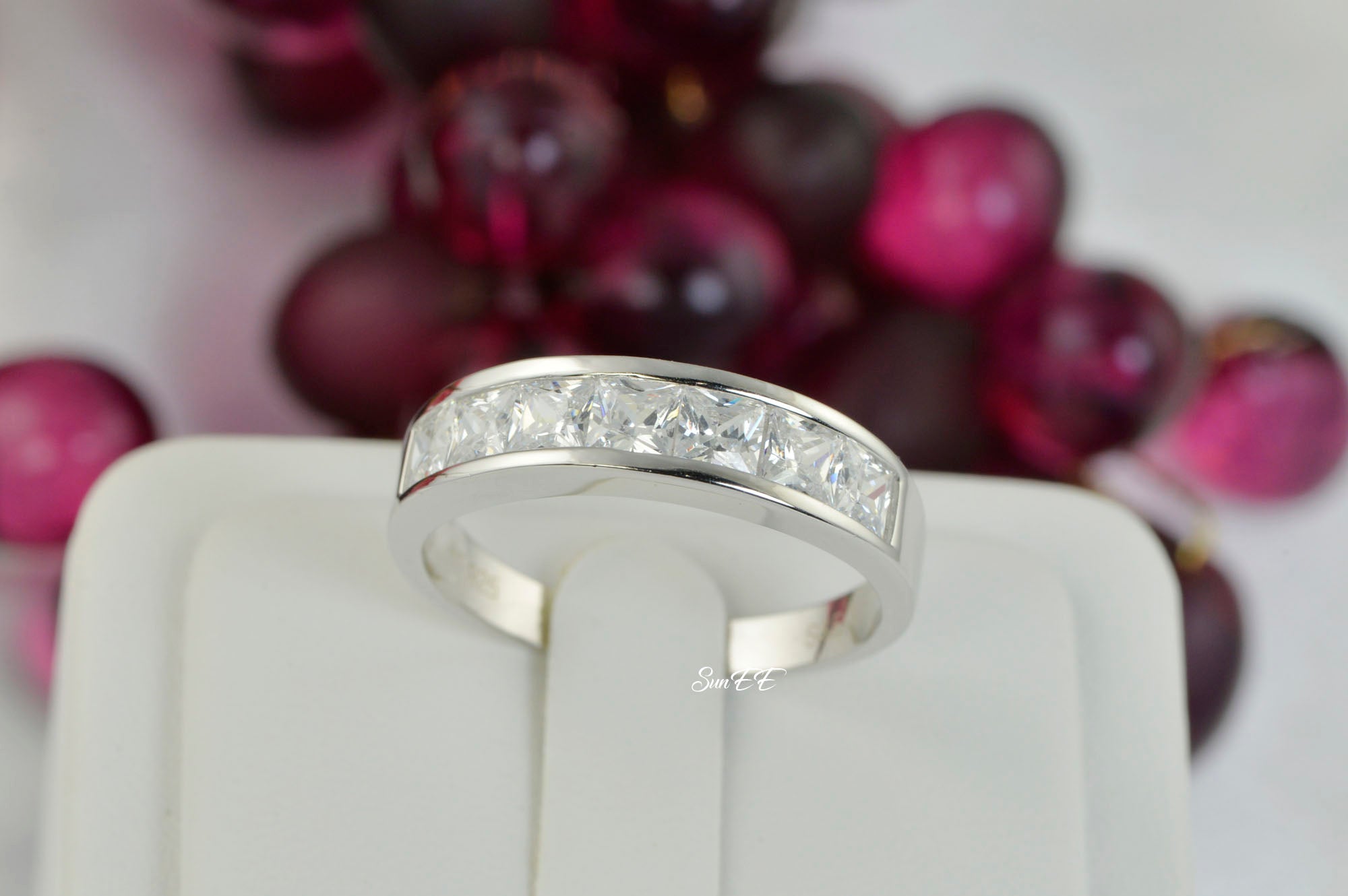 His Her Real 925 Halo orders Wedding Ring