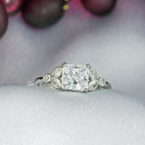 3.3ct Princess Cut Art Deco Bridal Wedding Engagement Ring Diamond Simulated 925 Sterling Silver Anniversary Ring SKU:00185