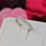 0.36ct Half Eternity Wedding Band Stack Promise Ring Diamond Simulated 925 Sterling Silver Anniversary Ring SKU:00201