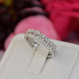 1.4ct Art Deco & Full Eternity Wedding Band Stack Promise Ring Diamond Simulated 925 Sterling Silver Anniversary Ring SKU:00191