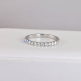 0.22ct Half Eternity Bridal Band Diamond Simulated 925 Sterling Silver Anniversary Rings SKU:00251