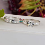 2.75ct Princess Cut Bridal Wedding Engagement Ring Diamond Simulated 925 Sterling Silver Anniversary Ring SKU:00138
