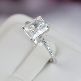 3.0ct Radiant Cut Bridal Wedding Engagement Ring Diamond Simulated 925 Sterling Silver Anniversary Ring SKU:00198